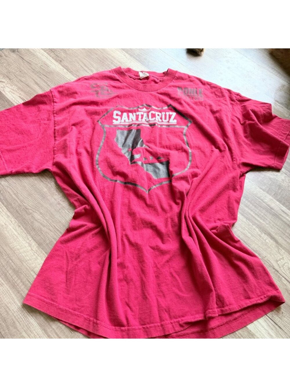 Santa Cruz Boxing Graphic Red T-Shirt Short Sleeve Lightweight Cotton Casual Men